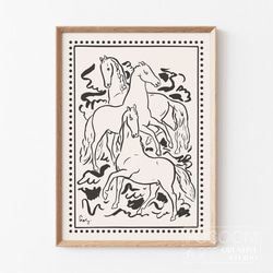 干支 馬 ポスター レオ・ヘステル [Three Horses] ウマ