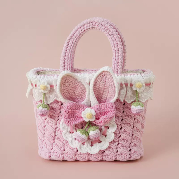 編みぐるみ 花 コットンバッグ6点 人気 編み物キット #6-6 お花の