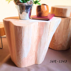 いい香り 東濃ひのき くり抜き シンプル 丸太スツール オーガニック