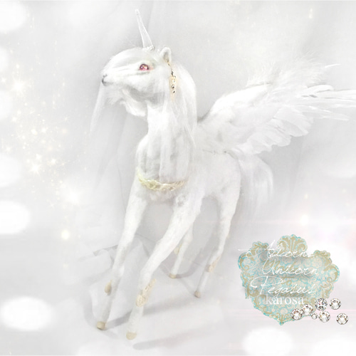 artdoll 白銀 ユニコーン unicorn モールドール あいす幻獣 アリコーン ペガサス ユニコーン 馬 白馬 干支 午年 全身可動 羊毛