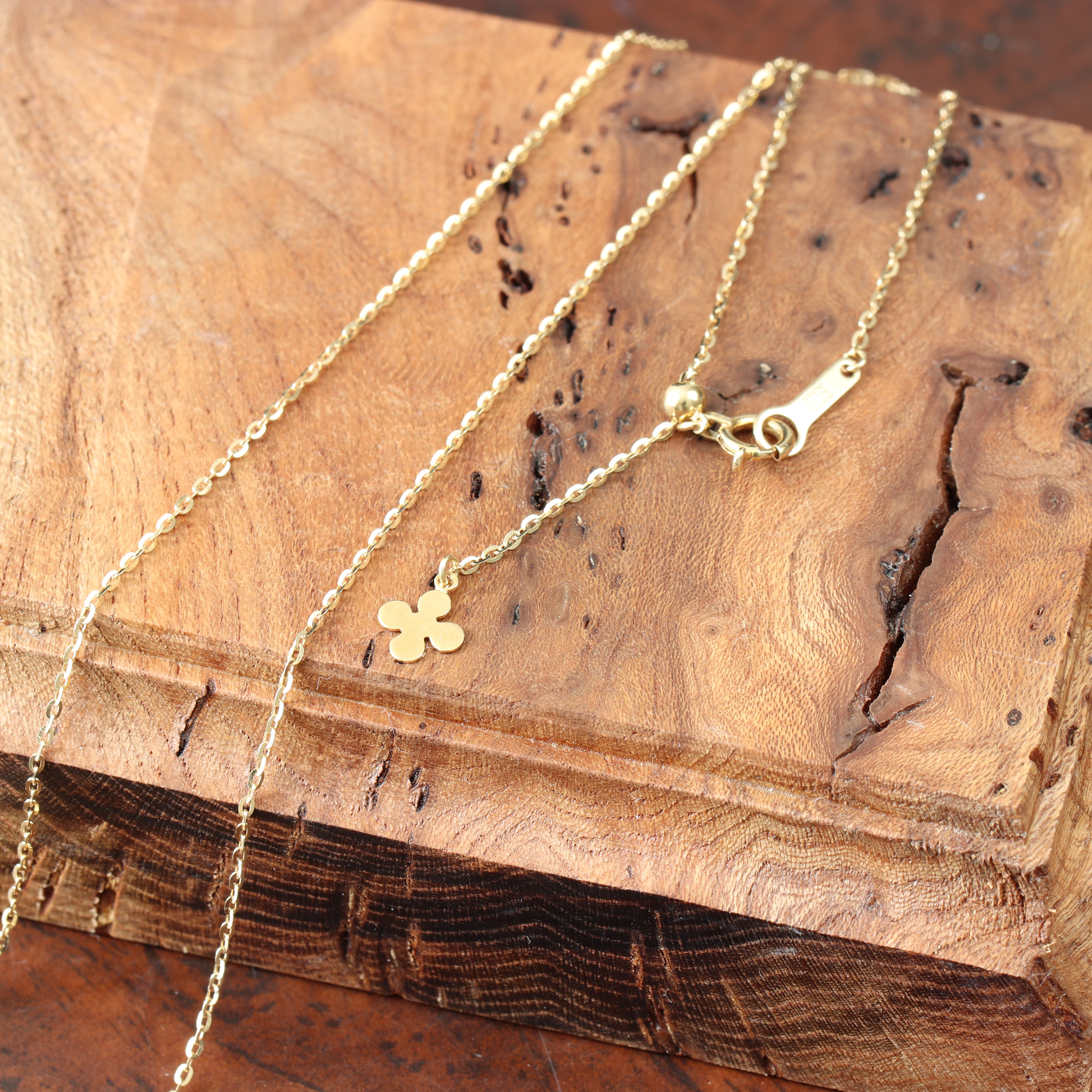 K18ミラーカットチェーン（全長45cm/スライド金具付き）