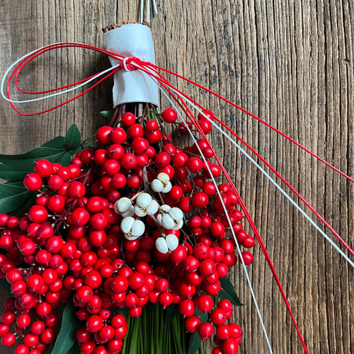 2026 大王松と稲穂と南天の迎春飾り 送料無料＞＊南天の実