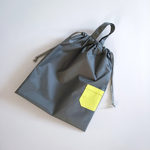 撥水ナイロン グレー✕イエローポケット 入園入学 3点セット 男の子