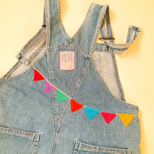 piñata】デニム オーバーオール リメイク 刺繍 スカート