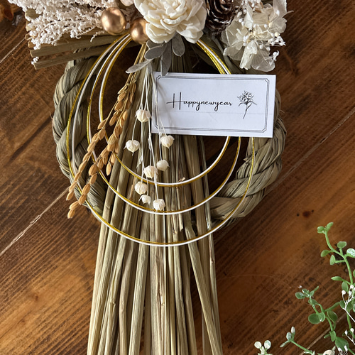 ☆送料無料 しめ縄 しめ飾り 洋風しめ縄 お正月飾り しめ縄リース