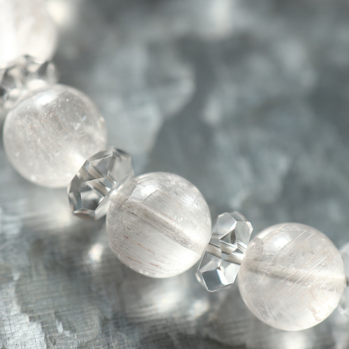 【シルバールチルクォーツ52㎜ ラビットヘア】 ☆上質グレード！☆透明感抜群！シルバーアッシュの神秘的な輝き☆濃密