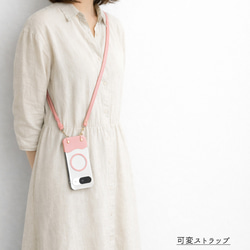 多機種対応 MagSafe対応 スマホケース 【 ちょい革 シュリンクレザー 】 クリア スマホショルダー BS50K 12枚目の画像