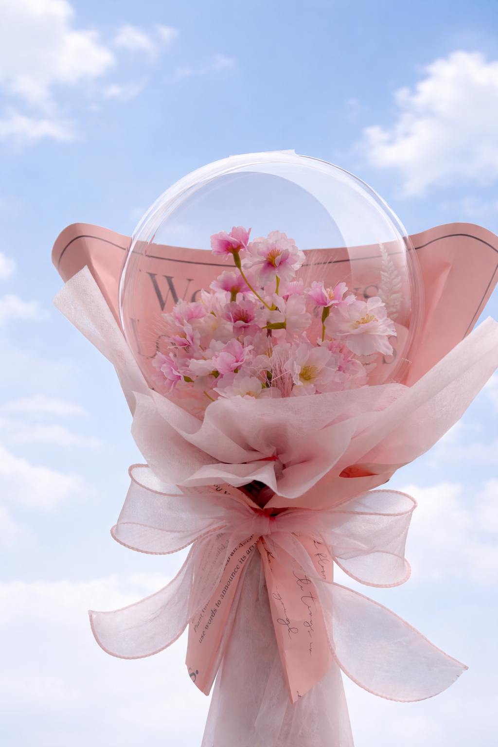 韓国風バルーンフラワーブーケ♡卒業祝い花束♡桜アレンジ♡お誕生日プレゼント♡花束