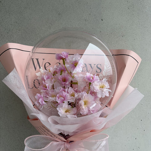 韓国風バルーンフラワーブーケ♡卒業祝い花束♡桜アレンジ♡お誕生日