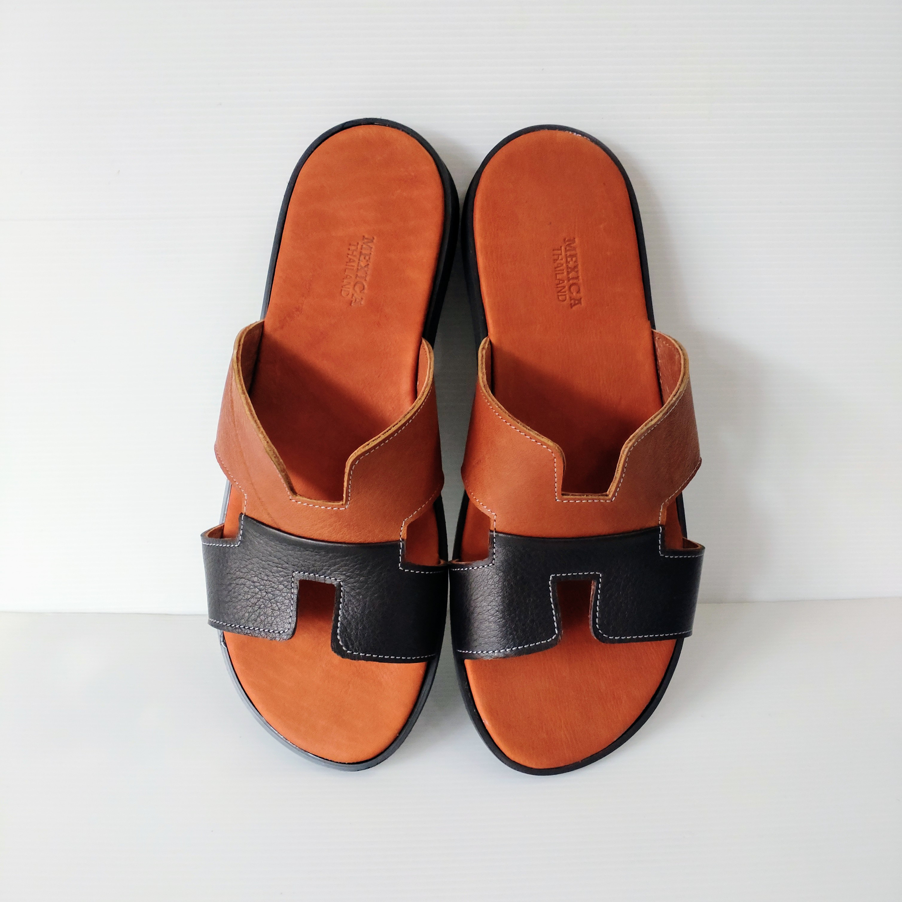 ★本革サンダル★無料サイズ調整★ブラウンブラック★外反母趾対応★幅広★甲高対応★◇受注生産◇ハンドメイド◇