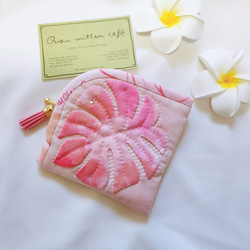 ローズのアップリケポーチ＊キャシー中島 ハワイアンキルト パッチ