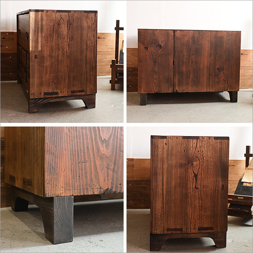 明治末期の和箪笥から生まれた 欅のローチェスト 一点物 リメイク 昭和