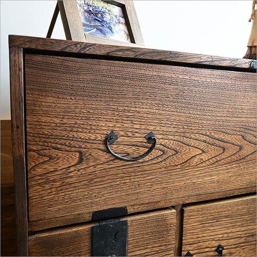 明治末期の和箪笥から生まれた 欅のローチェスト 一点物 リメイク 昭和