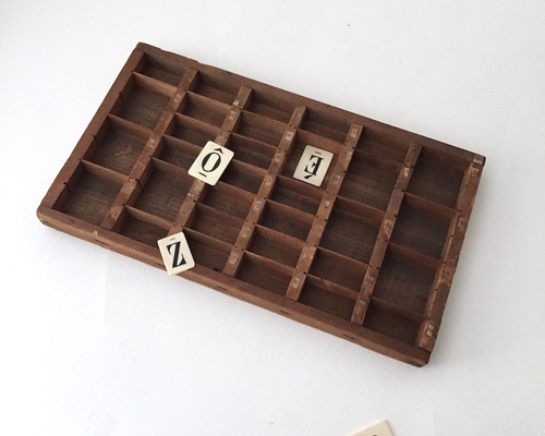古い活版トレイ 古い木箱 壁掛け 収納ボックス カリグラフィ 文具