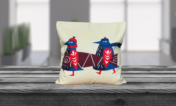 森林靠墊，北歐企鵝圖案 - 檜木香味 第9張的照片