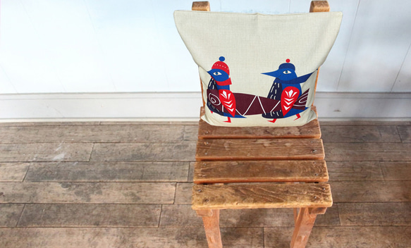 森林靠墊，北歐企鵝圖案 - 檜木香味 第2張的照片