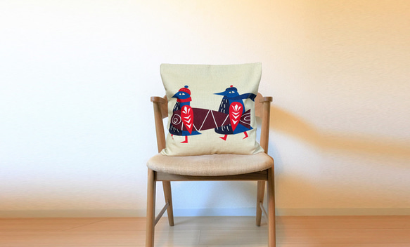 森林靠墊，北歐企鵝圖案 - 檜木香味 第5張的照片