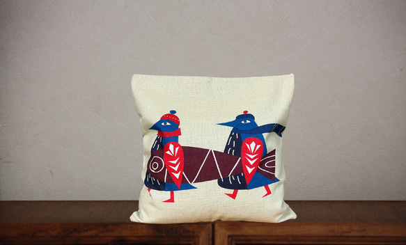 森林靠墊，北歐企鵝圖案 - 檜木香味 第3張的照片