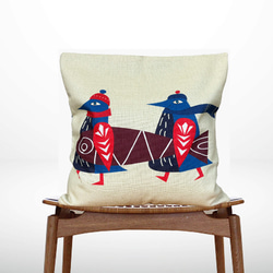 森林靠墊，北歐企鵝圖案 - 檜木香味 第1張的照片