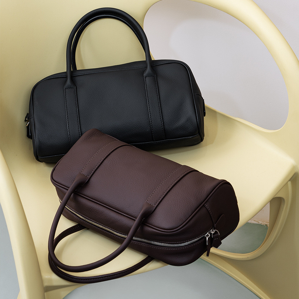 本革 ボストンバッグ｜ファスナー開閉 手持ち・ショルダー対応 小ぶりサイズ