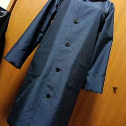 フード付きリバーシブルコート…男女兼用…着物リメイク…ハンドメイド