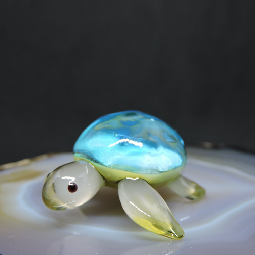 ウミガメ　ガラス細工　ミニチュア ウミガメ ガラス細工 ミニチュア ミニチュアガラス細工「ガラス