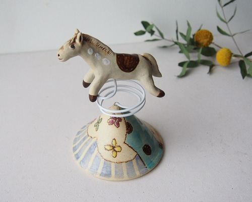 2026年 干支 午 馬 オブジェ ばね馬 B その他置物 studio claynote