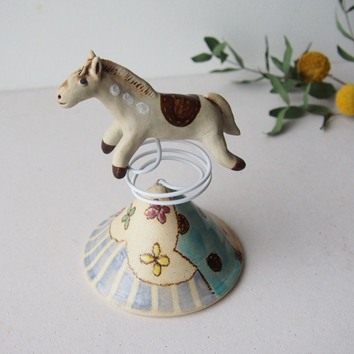 2026年 干支 午 馬 オブジェ ばね馬 B その他置物 studio claynote