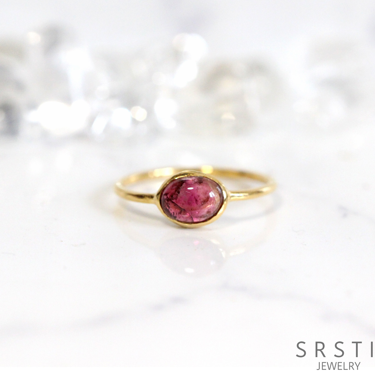 ダークレッドトルマリン K18GP リング