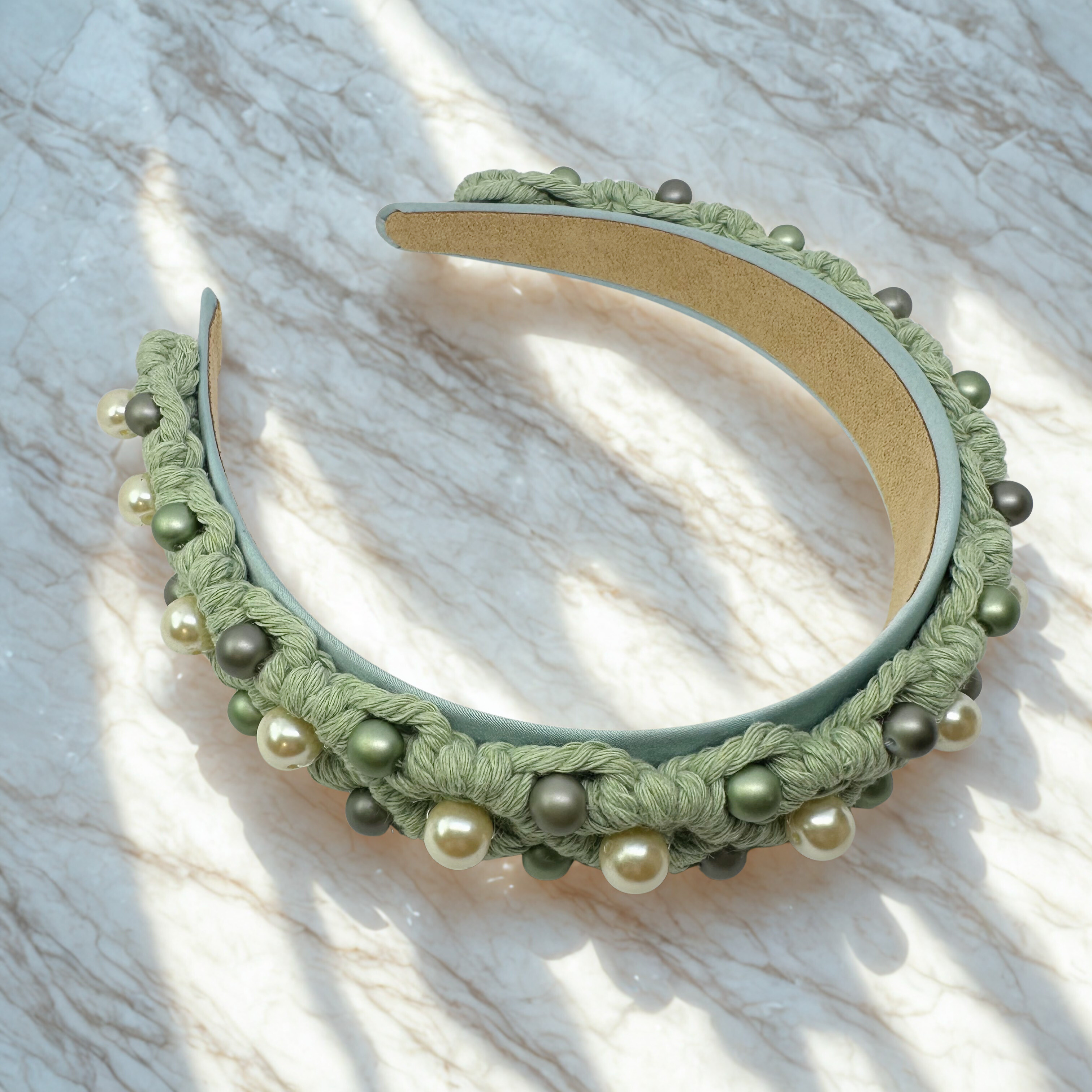 マドモアゼル・ヘッドドレス(マクラメピスタチオグリーン) 6,512円