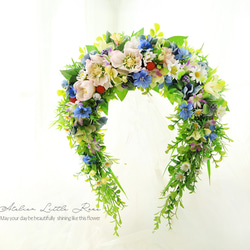 幸せのお月様＊ミモザ三日月リース＊ミモザムーンリース＊スワッグ