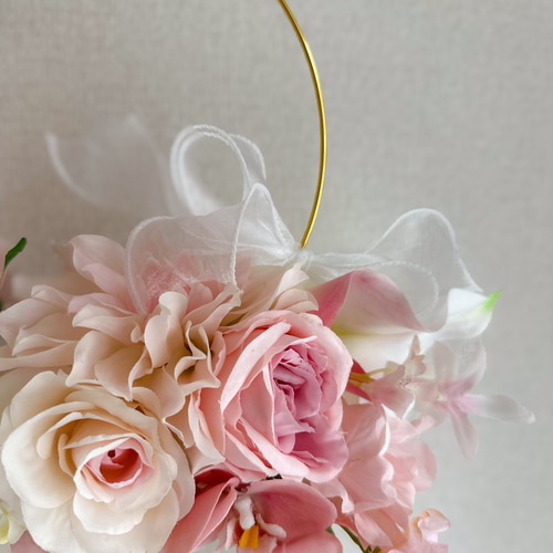 オープニングキャンペーン価格あり 】フープブーケ、ピンクブーケ