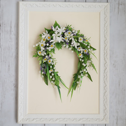 幸せのお月様＊ミモザ三日月リース＊ミモザムーンリース＊スワッグ