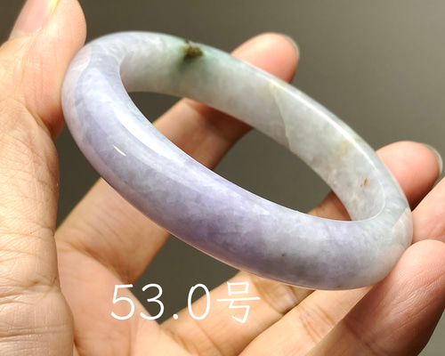 春彩ラベンダー翡翠バングル　56.5ミリ　A貨　鑑定書付き高透過度　ミャンマー産 春彩ラベンダー翡翠バングル 56.5ミリ A貨 鑑定書付き高透過度 ミャンマー