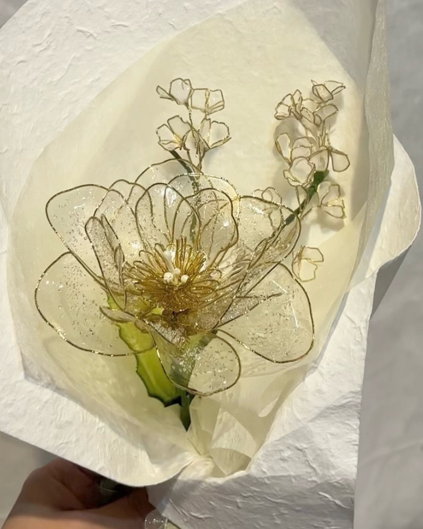 winter rose mini bouquet（gold）ディップフラワー  ギフト  ブーケ