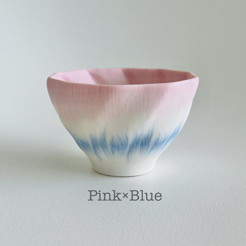 ぐい呑み＊練り込み＊Pink×Blue おちょこ・ぐい呑み・徳利 Noriyo