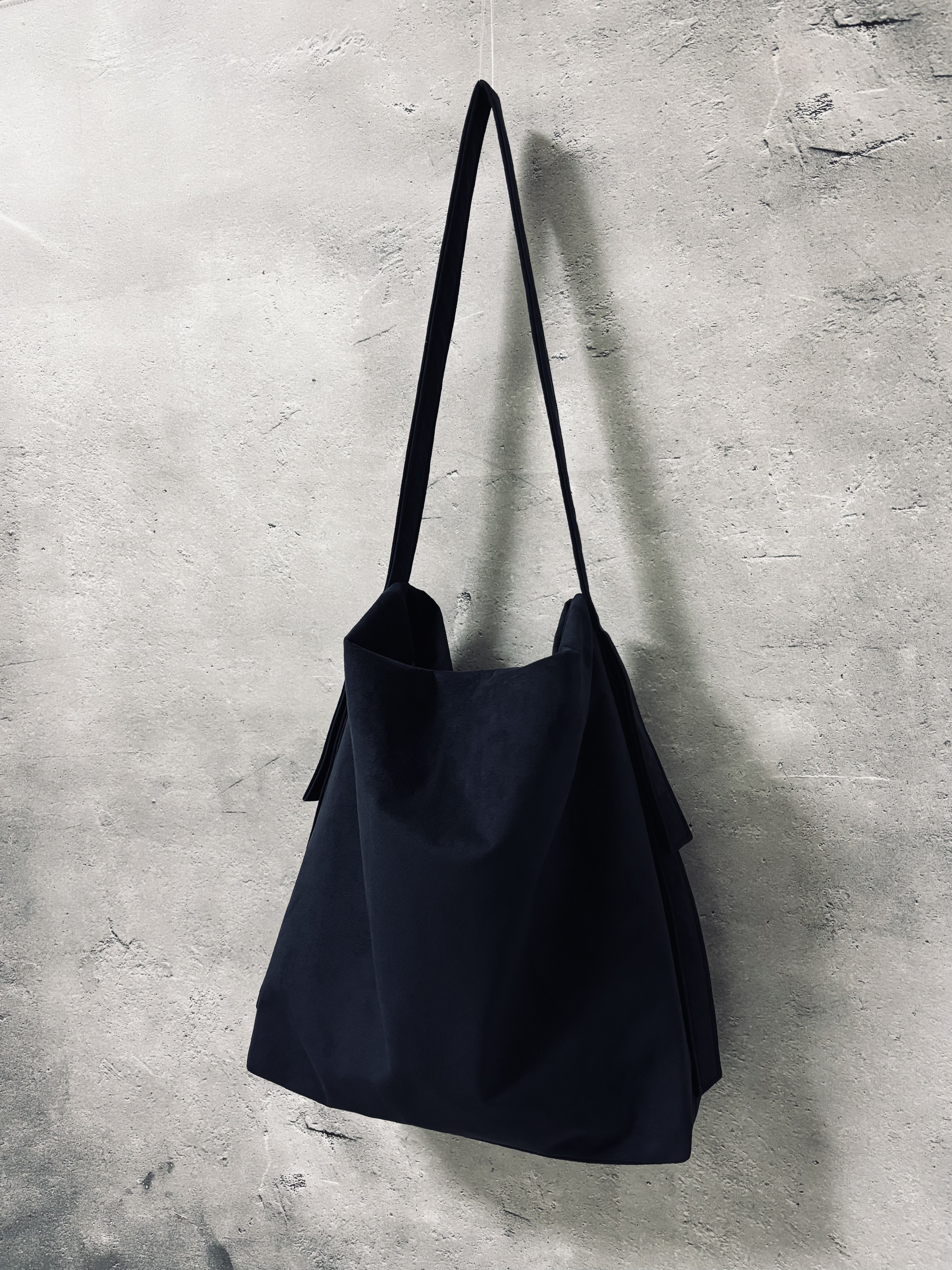 受注製作　Square tote bag   Navy ネイビー　トートバッグ　スエード生地