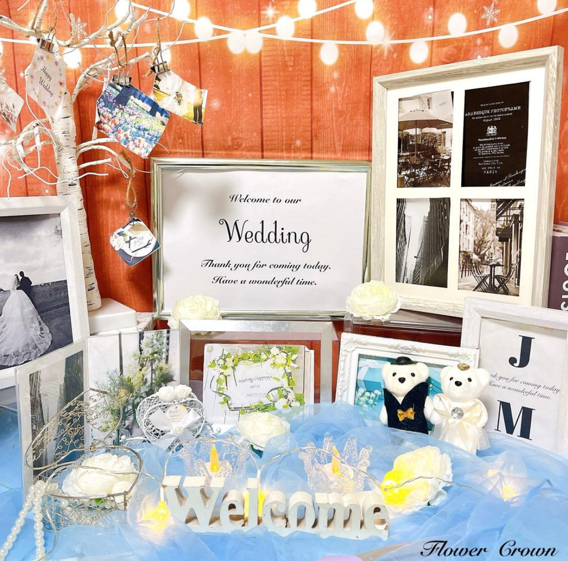 追加料金不要　ウェルカムスペースセット　まとめ売り　結婚式 ウエディング ウェルカムボード 造花 披露宴