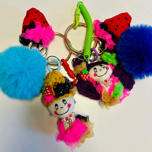 new ♡CHIFFOMI ♡女の子チャーム ♡キーホルダー ♡ドールチャーム