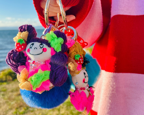 new ♡CHIFFOMI ♡女の子チャーム ♡キーホルダー ♡ドールチャーム