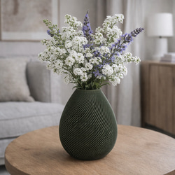 大理石風PLAのねじれフラワーベース｜3Dプリント花瓶｜モダン・北欧