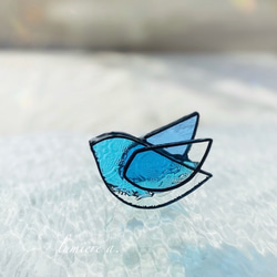 ♦︎特集掲載♦︎『 波 〜・ 。°.』 ステンドグラス 小さな壁掛け