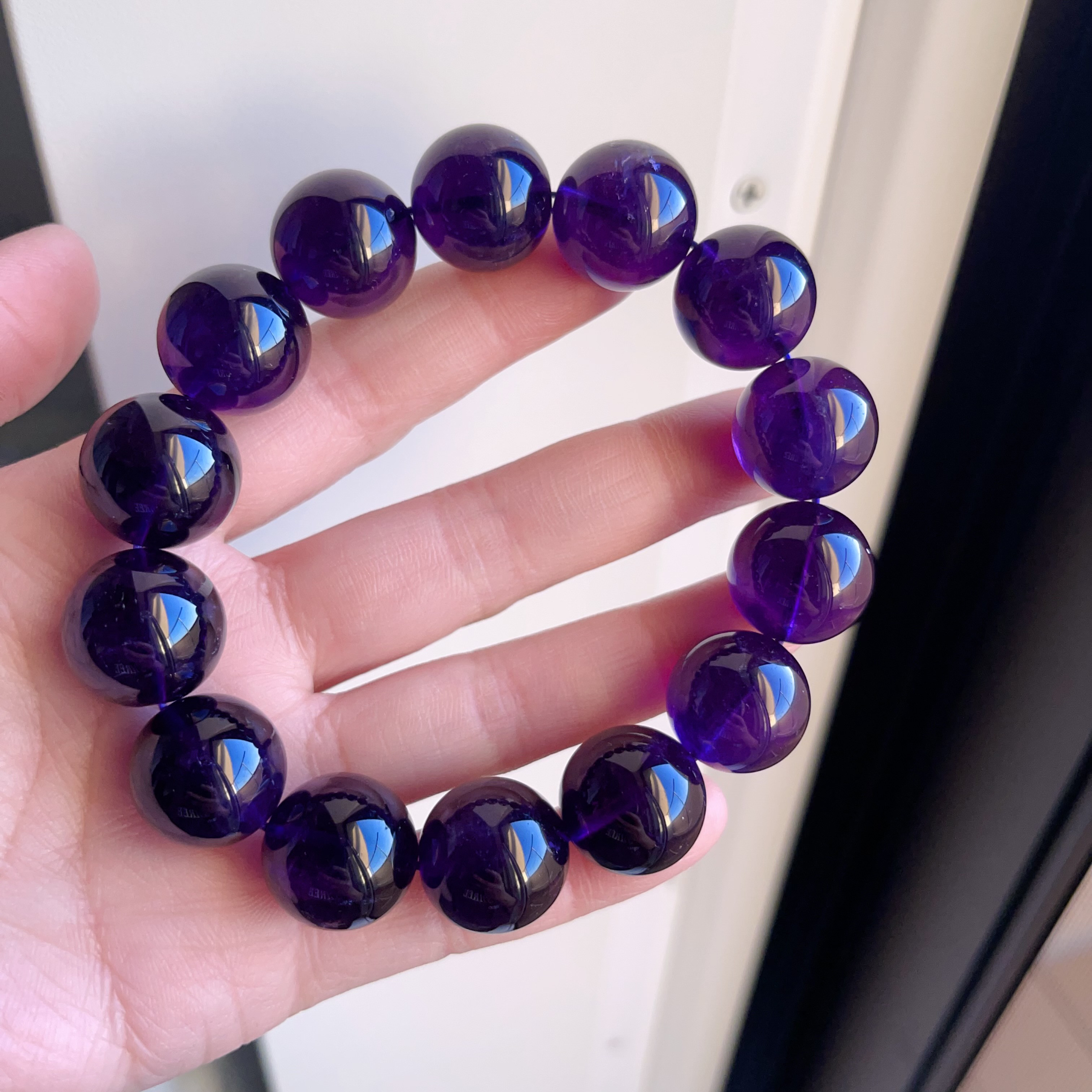 天然無処理　ウルグアイ産　アメジスト　ブレスレット 17mm ①