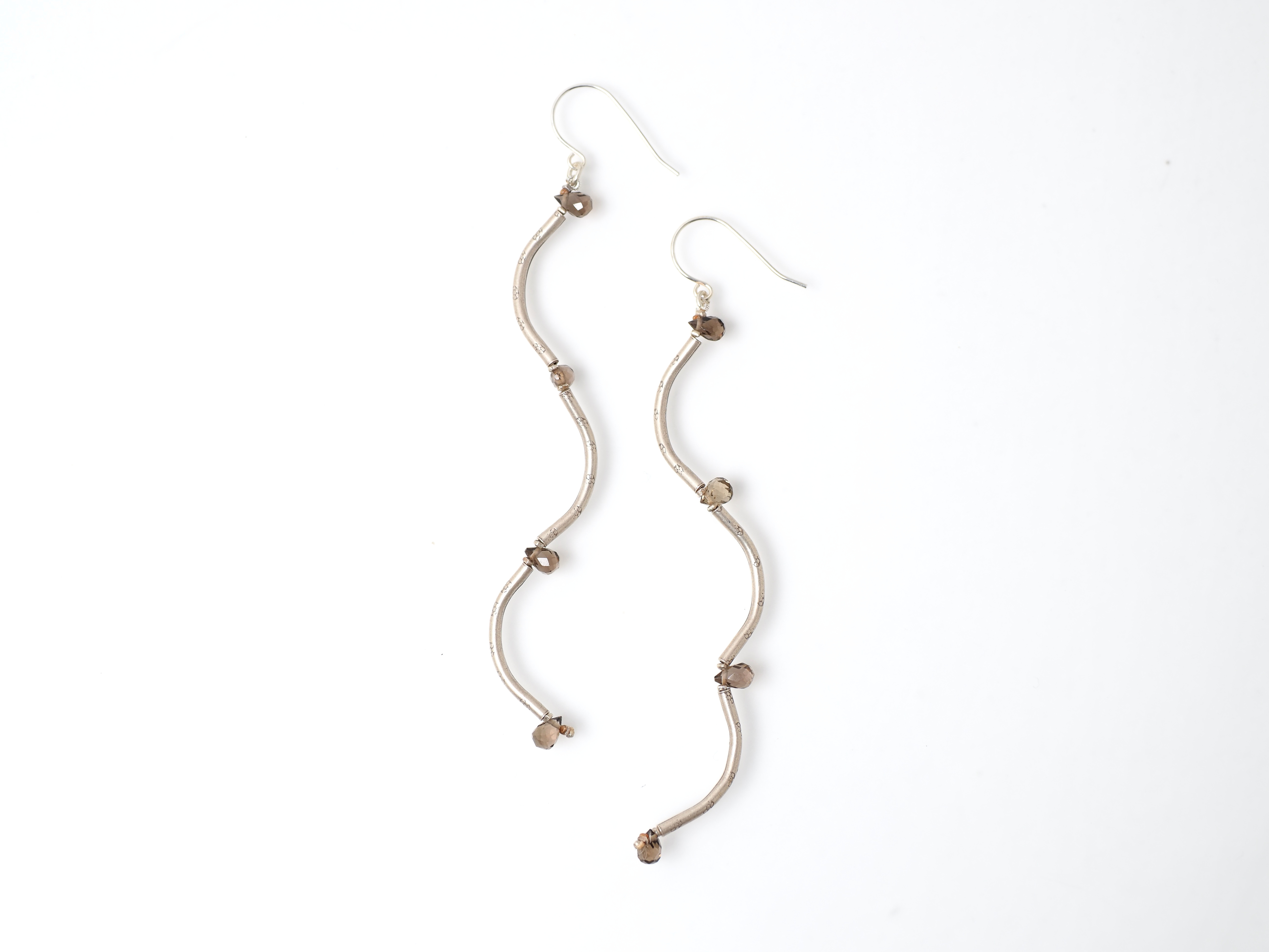 -Karensilver・Smoky quartz- hooks