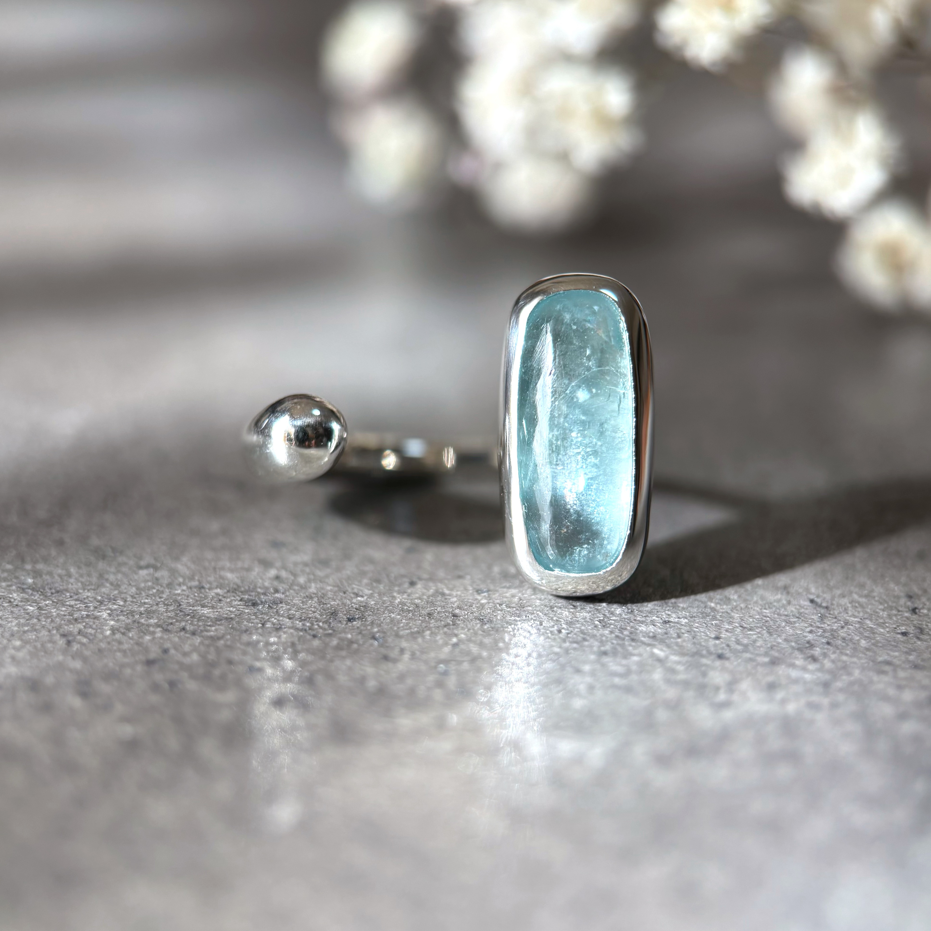 【silver950】アクアカイヤナイトのフォークリング