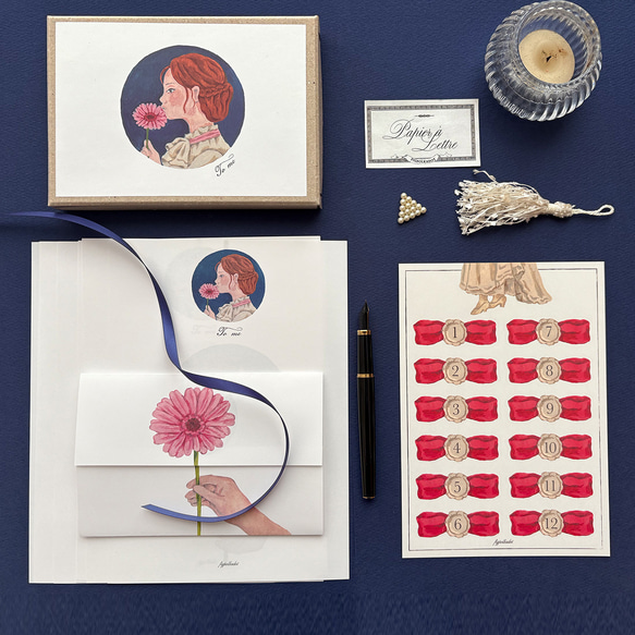 自分宛てに綴る12通の手紙セット「ガーベラの告白」 レターセット