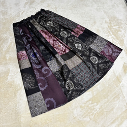 古布リメイク絣パッチワーク／大島紬のリバーシブルのパーカー アンティーク大島紬のパッチワークコート リバーシブル 青 着物