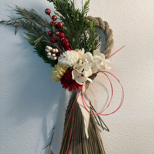 即日発送】 お正月ハンドメイド2026 フレッシュなヒバとマムのお正月