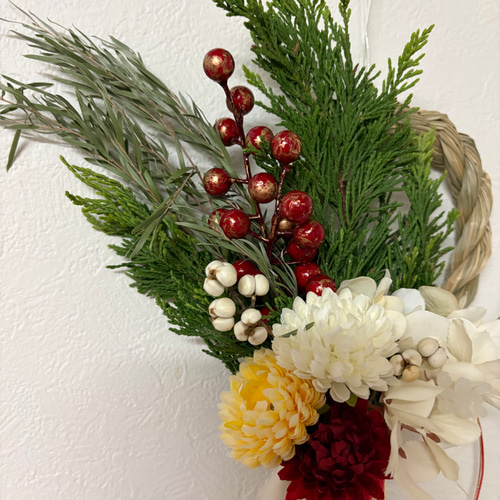 即日発送】 お正月ハンドメイド2026 フレッシュなヒバとマムのお正月