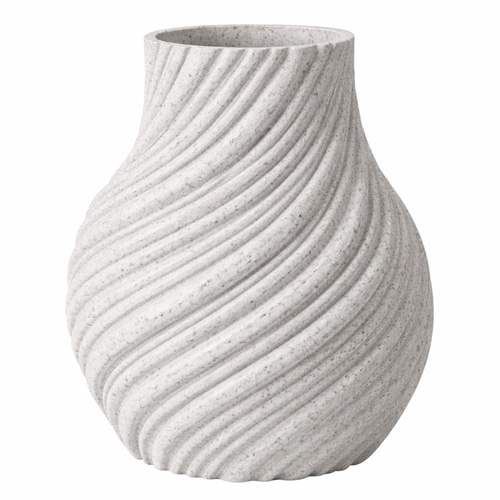 大理石風PLAのねじれフラワーベース｜3Dプリント花瓶｜モダン・北欧